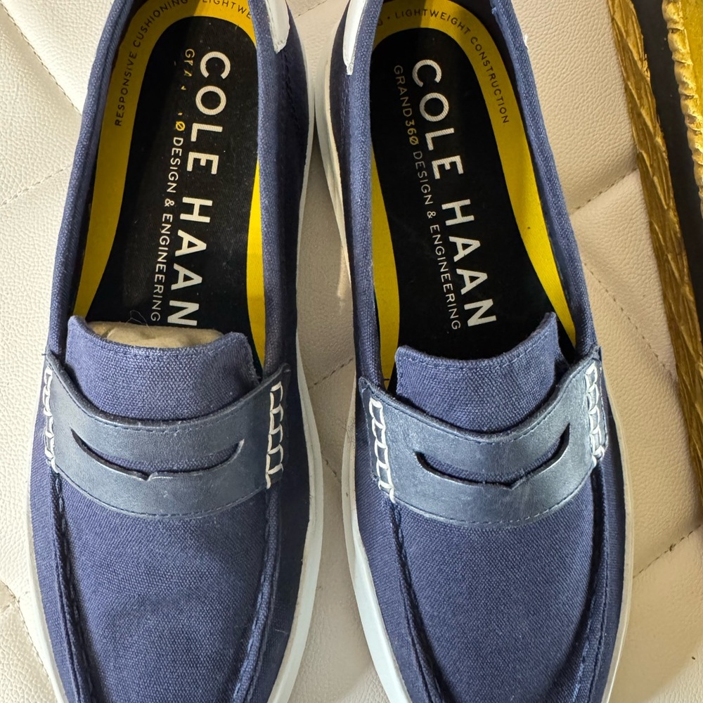 Cole Haan Blue Slip-On Loafers with Modern Design